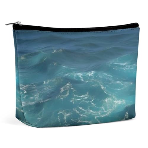 NKJJSTES Kosmetiktasche mit großem Fassungsvermögen, wasserdicht, dunkelblaues Meer, Kosmetik-Zubehör-Organizer für Damen/Mädchen, The Deep Blue Sea, Einheitsgröße von NKJJSTES