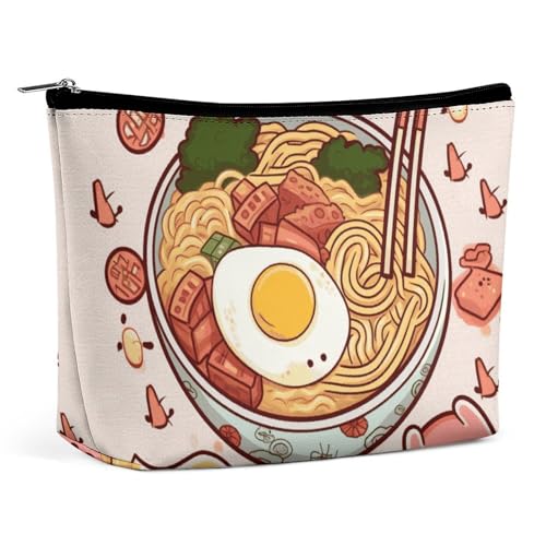 NKJJSTES Kosmetiktasche mit großem Fassungsvermögen, wasserdicht, schwarz-weiß gepunktet, für Damen/Mädchen, Leckerer Süßer Ramen, Einheitsgröße von NKJJSTES