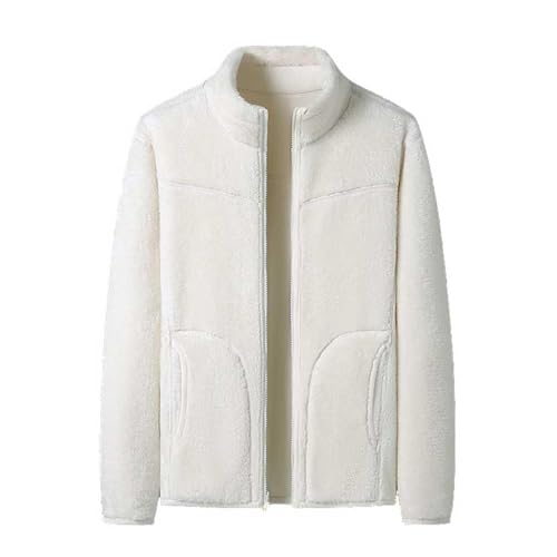 NKPUYT Fleecejacke Herren Winter Plüschjacke Full Zip Teddy Jacke Mit Taschen Wintermantel Gefüttert Winterjacke Dünn Leicht Sweatjacke Warme Übergangsjacke Winddichte Fleece-Jacke Herrenjacke von NKPUYT