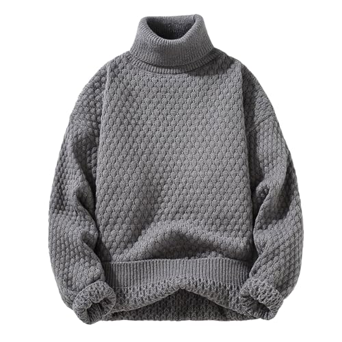 NKPUYT Rollkragenpullover Herren Rollkragenshirt Feinstrick Strickpullover Stretch Sweatshirt Basic Männer Pullover Turtleneck Langarmshirts Winter Sweater Freizeit Pulli Tops Thermo Oberteil von NKPUYT