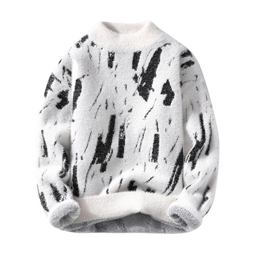 NKPUYT Strickpullover Herren Rundhals Sweatshirt Bedrucktes Pullover Regular Fit Arbeitspullover Warm Pulli Longsleeve Sweater Freizeit Strickpulli Elastisch Winterpullover Basic Männer Pullover NKPUYT Strickpullover Herren Rundhals Sweatshirt Bedrucktes Pullover Regular Fit Arbeitspullover Warm Pulli Longsleeve Sweater Freizeit Strickpulli Elastisch Winterpullover Basic Männer Pullover von NKPUYT