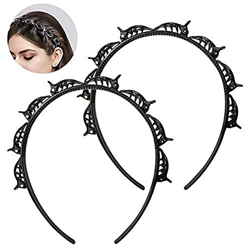 Nalakey Haarreif Stirnbander Haarhalter,Stirnband Haarhalter Haarschmuck Haarband,DIY Haarreifen mit Klammern für Damen,Kinder,Herren in Beauty & Sport (schwarz-2pcs) von NKY