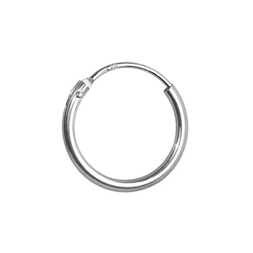 NKlaus 12mm Einzel 925 Sterling Silber Creole Ohrring Ohrschmuck Ohrhänger 5160 von NKlaus