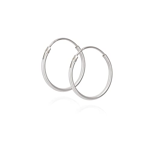 NKlaus 16mm PAAR 925 Sterling Silber Creole Ohrringe Ohrschmuck Ohrhänger 5162 von NKlaus