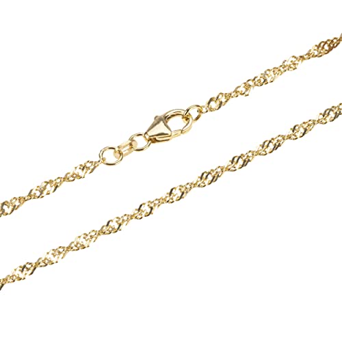 NKlaus 18,5cm Armband Singapur Kette 585 Gelb Gold 14 Karat Damen Amrkette designer Goldkette 2271 von NKlaus