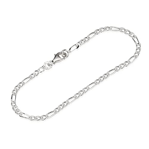 NKlaus 18cm 925 Echtes Sterlingsilber Silber Figaro Kette Armkette Armband 2,50mm 2,6 gr 5418 von NKlaus