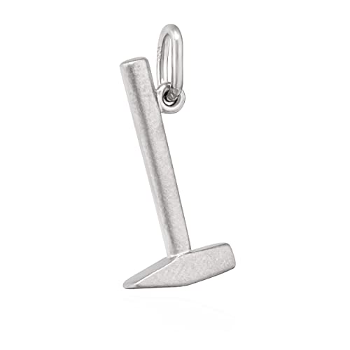NKlaus 19,5x10mm Kettenanhänger Hammer 925 Silber gesandelt Silberanhänger rhodiniert 13759 von NKlaus