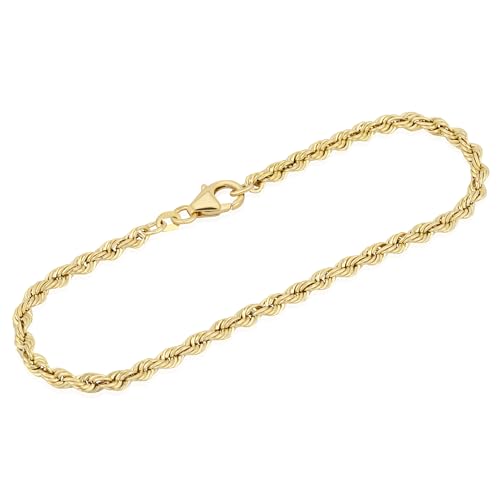 NKlaus 19cm Armband Zopfkette 333 Gelb Gold 8 Karat Kordel hohl 3,3mm Breit Armkettchen 15681 von NKlaus