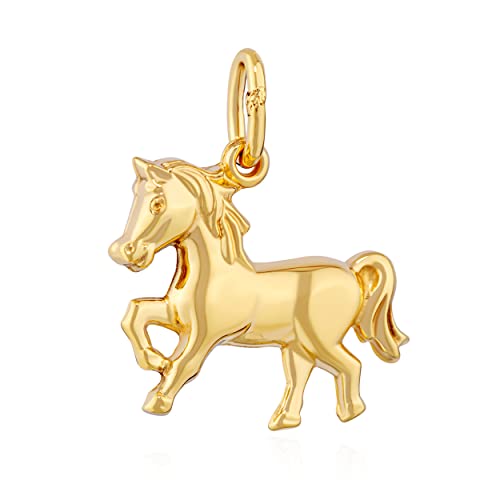NKlaus 19mm laufendes Pferd Kettenanhänger 333 Gelb Gold 8 Karat glänzend Goldanhänger 13687 von NKlaus