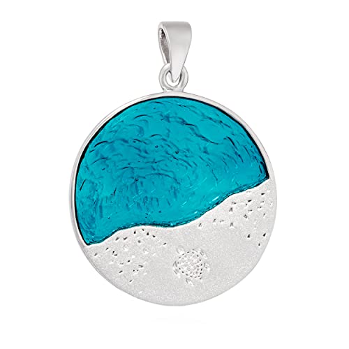NKlaus 20mm Kettenanhänger Ozeanwelle 925 Silber Damen Motiv Schmuckanhänger 14114 von NKlaus
