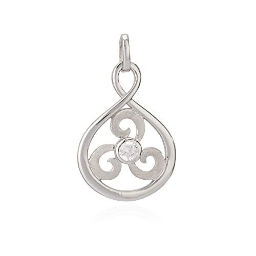 NKlaus 21mm Kettenanhänger Element Luft 925 Silber Freiheit Talisman Zirkonia weiß 9727 von NKlaus