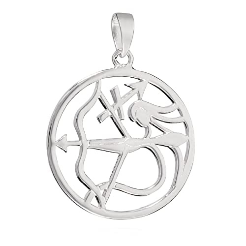 NKlaus 21mm Kettenanhänger Sternzeichen Schütze 925 Silber Anhänger Zodiac Horoskop 14125 von NKlaus