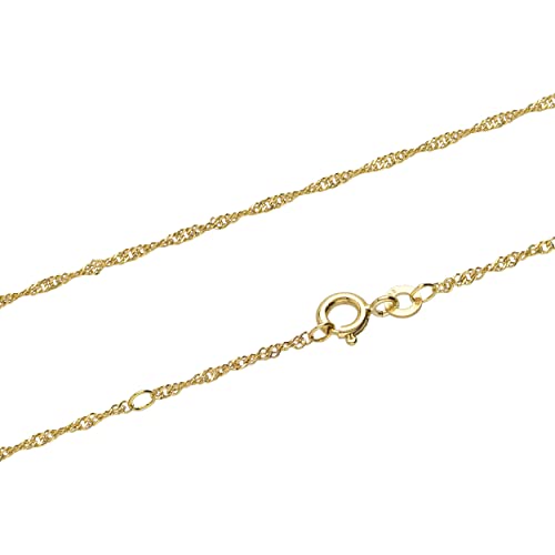 NKlaus 25cm Fusskette Singapur Kette 333 Gelb Gold 8 Karat Fusskettchen designer Goldkette 2292 von NKlaus
