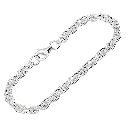 NKlaus 26cm Fußkette 925 Silber Doppelanker Kette 3,3mm breite Damen Fußgliederkette 14599 von NKlaus