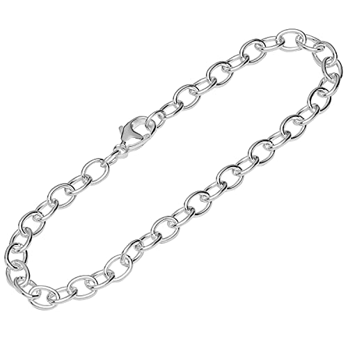 NKlaus 26cm Fußkette 925 Silber Steg Ankerkette weit 4,8mm breite Damen Fußgliederkette 14614 von NKlaus