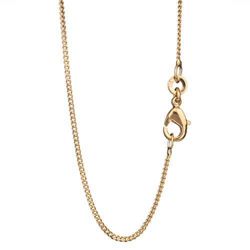 NKlaus 38cm Panzerkette Messing Vergoldet elegante Halskette filigrante Breite 1,1mm Collier 1,4g schwer 5505 von NKlaus