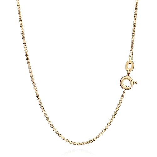 NKlaus 40cm Ankerkette 585 Gelbgold 14 Karat elegante Halskette filigrante Breite 0,8mm Collier 0,95g federleicht 9431 von NKlaus