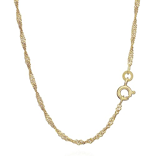 NKlaus 40cm Singapurkette 333 Gelbgold 8 Karat elegante Halskette Breite: 1,8mm Collier 2g schwer 9402 von NKlaus