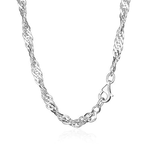 NKlaus 40cm Singapurkette 925 Silber elegante Halskette Breite: 4,5mm Collier 11,74g schwer 9585 von NKlaus