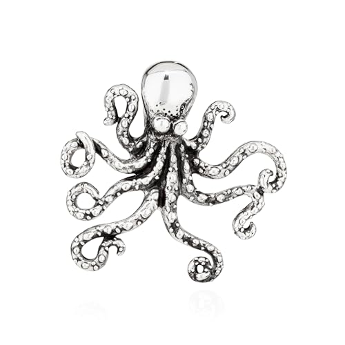 NKlaus 43x45mm Kraken Kettenanhänger groß 925 Silber 3D maritim Amulett in Brosche Form 15801 von NKlaus