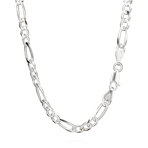 NKlaus 45cm Figarokette 925 Silber elegante Halskette Breite: 4,2mm Collier 8,6g schwer 11240 von NKlaus