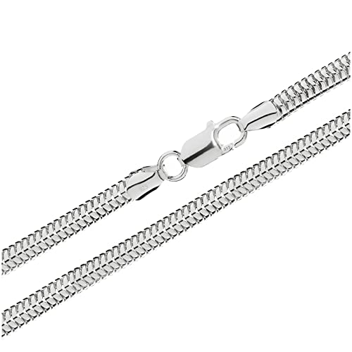 NKlaus 45cm Schlangenkette 925 Silber elegante Halskette Breite: 5,0mm Collier 28g schwer 4285 von NKlaus