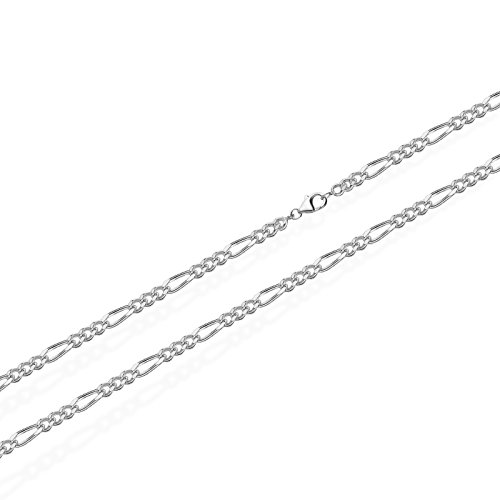 NKlaus 50cm Figarokette 925 Silber elegante Halskette Breite: 1,5mm Collier 2,4g schwer 5227 von NKlaus