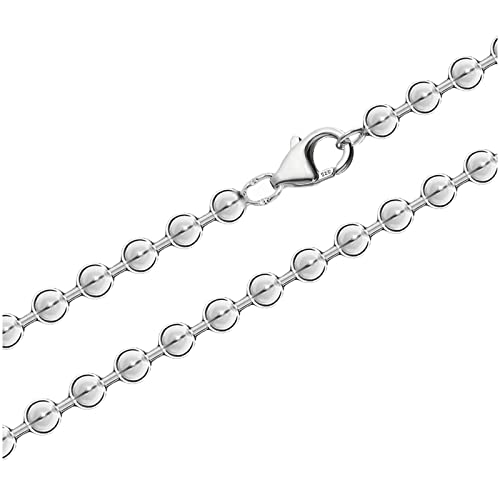 NKlaus 50cm Kugelkette 925 Silber elegante Halskette Breite: 4,5mm Collier 24g schwer 4266 von NKlaus