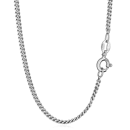 NKlaus 50cm Panzerkette 925 Silber rhodiniert elegante Halskette Breite: 1,6mm Collier 3,8g schwer 1969 von NKlaus