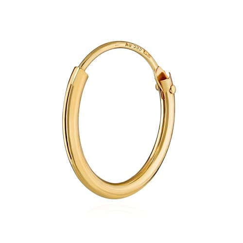 NKlaus 585er 14 Karat echt GOLD Einzel HERREN Creole Ohrring Ohrschmuck Ohrhänger 13mm 1751 von NKlaus