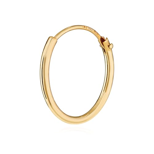 NKlaus 585er 14 Karat echt GOLD Einzel HERREN Creole Ohrring Ohrschmuck Ohrhänger 15mm 1747 von NKlaus