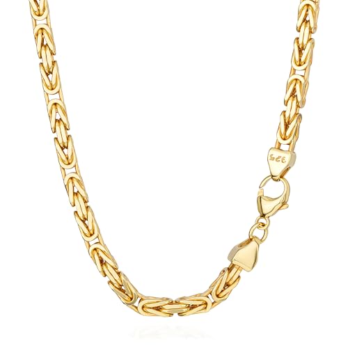 NKlaus 60cm Königskette 925 Silber Gelbgold Vergoldet elegante Halskette Breite: 4,8mm Collier 81,5g schwer 15131 von NKlaus