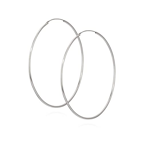 NKlaus 70mm PAAR 925 Sterling Silber Creole Ohrringe Ohrschmuck Ohrhänger 5172 von NKlaus