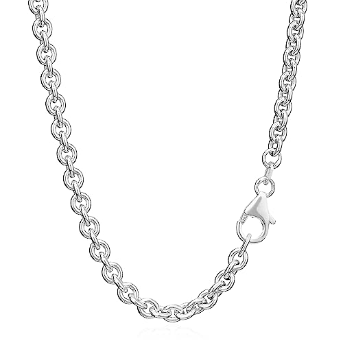 NKlaus 80cm Ankerkette 925 Silber elegante Halskette Breite: 4,0mm Collier 30g schwer 3538 von NKlaus