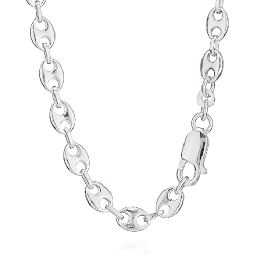 NKlaus 50cm Kaffeebohnenkette 925 Silber elegante Halskette Breite: 5,6mm Collier 19,8g schwer 5027 von NKlaus