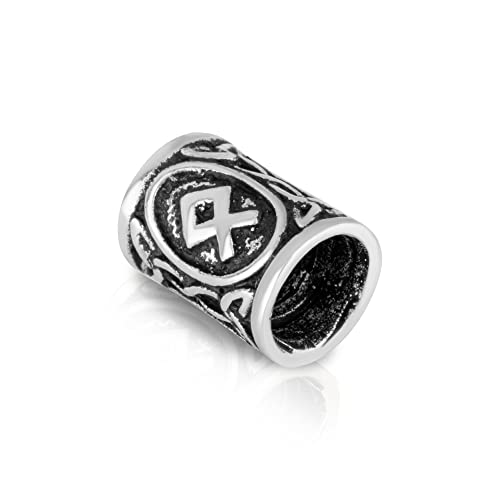 NKlaus 925 SterlingSilber Futhark Bartperle - OTHALA Haarperle Herren Bartschmuck 2327 von NKlaus