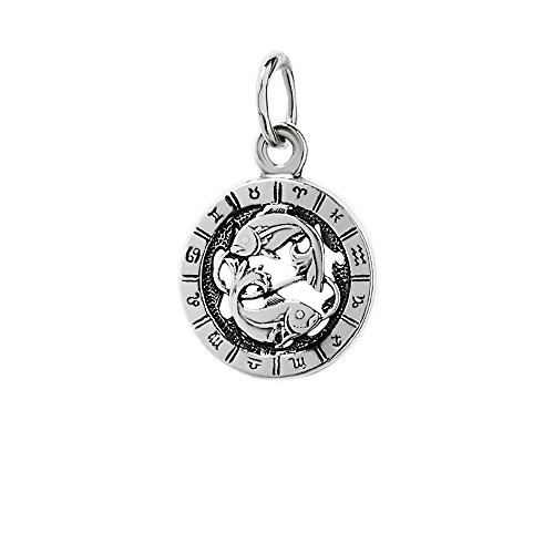 NKlaus 925 Sterlingsilber Kettenanhänger Horoskop Sternzeichen Fische Zodiak 6328 von NKlaus