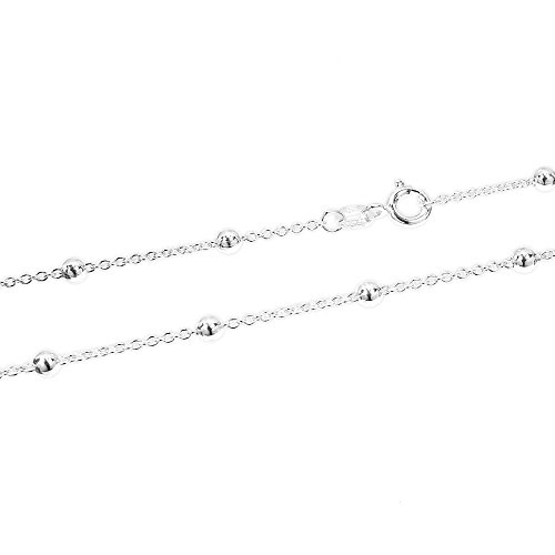 NKlaus 925er Sterlingsilber Silber Armband 18,5cm Ankerkette rund mit 9 Kugel 1916 von NKlaus