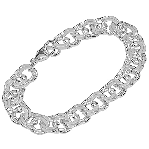 NKlaus Armband 925 Silber diamantiert 22cm Garibaldi Kette Unisex designer Armbandkette 12107 von NKlaus