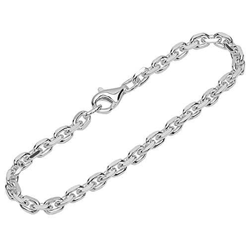 NKlaus Armband 925 Sterling Silber 19cm Ankerkette 4 fach diamantiert Herren Armkette 12151 von NKlaus