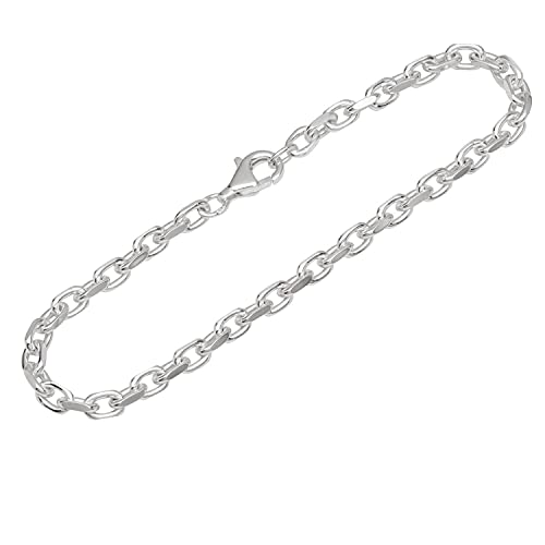 NKlaus Armband 925 Sterling Silber 19cm Ankerkette seitlich diamantiert Herren Armkette 12429 von NKlaus