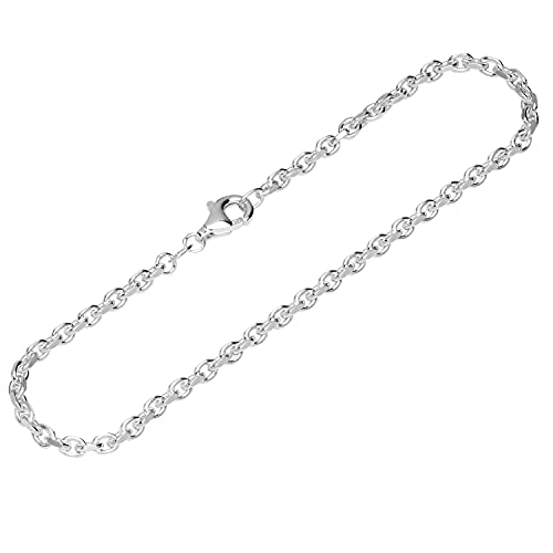 NKlaus Armband 925 Sterling Silber 19cm Ankerkette seitlich diamantiert Herren Armkette 12635 von NKlaus