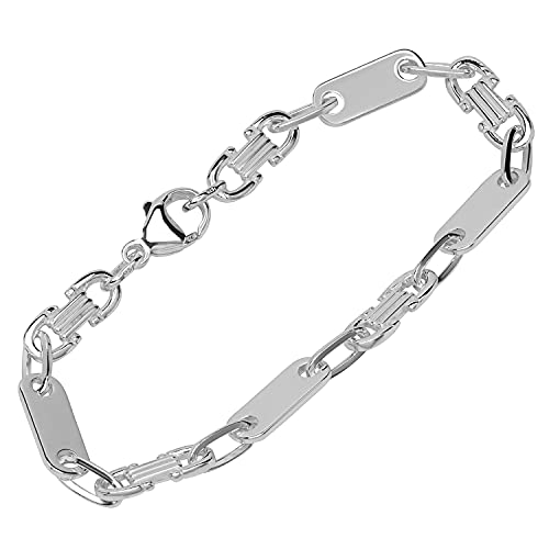 NKlaus Armband 925 Sterling Silber 19cm Calla Kette Herren Panzer Armreif Armbandkette 12878 von NKlaus