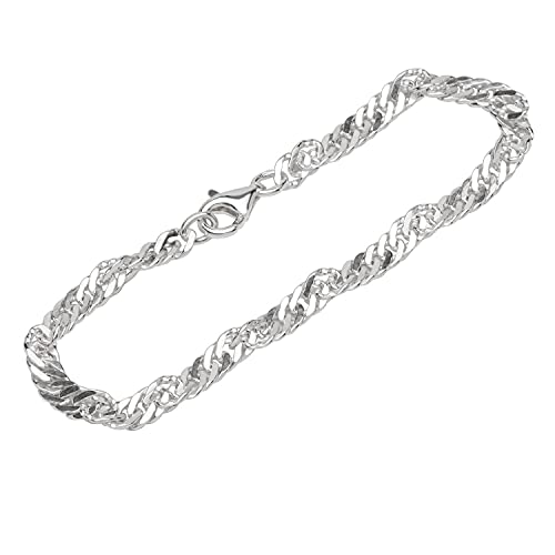 NKlaus Armband 925 Sterling Silber 19cm Doppel Panzerkette gedreht Herren Armkette fein 12640 von NKlaus