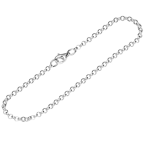 NKlaus Armband 925 Sterling Silber 19cm Erbskette rund weit Damen design Armbandkette 12676 von NKlaus