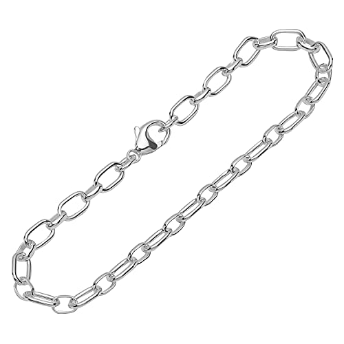 NKlaus Armband 925 Sterling Silber 19cm Figaro Ankerkette halbrund Unisex Armbandkette 12385 von NKlaus