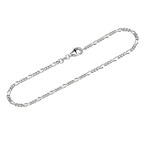 NKlaus Armband 925 Sterling Silber 19cm Figaro Panzerkette diamantiert Herren Armkette 12595 von NKlaus