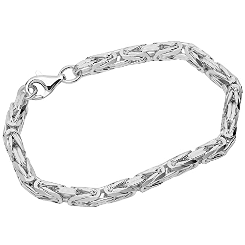 NKlaus Armband 925 Sterling Silber 19cm Königskette 8 fach diamantiert Herren Armkette 12444 von NKlaus