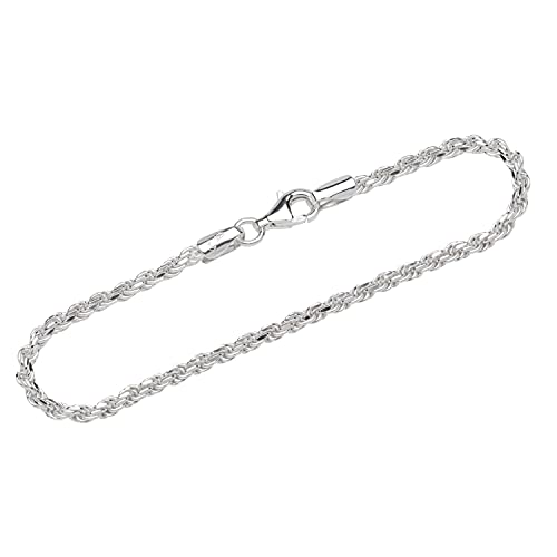 NKlaus Silber Armband Herren 925-19 cm - Kordelkette geschliffen - Sterling Armbandkette - Männer Armkette Echt Sterlingsilber - 2,9mm breit 12791 von NKlaus