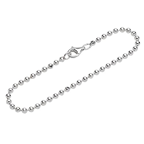 NKlaus Armband 925 Sterling Silber 19cm Kugelkette diamantiert Damen Armbandkette fein 12023 von NKlaus